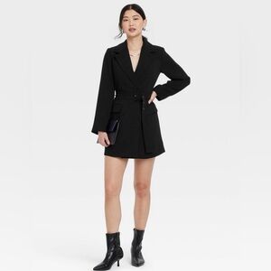NWT Women's Long Sleeve Mini Blazer Dress - A New Day, Medium, Black